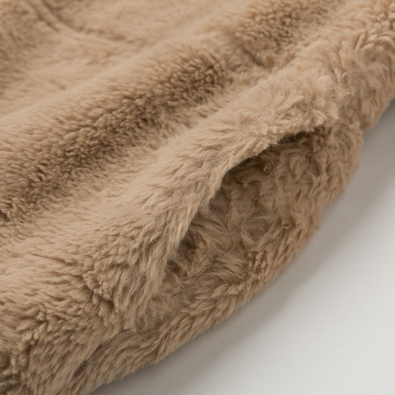 Fashion khaki thick warm zipper fur coat6